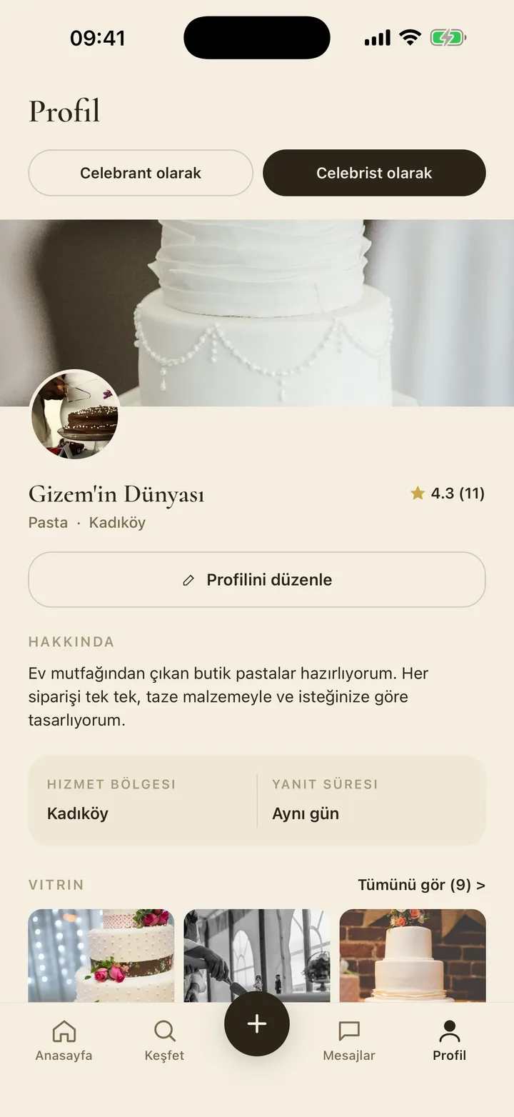 Celebrist paneli: talepler, teklifler ve vitrin yönetimi